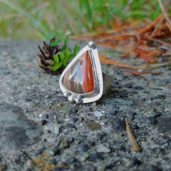 Larsonite Jasper & Sterling Silver Ring - Issabeau Jewelry - Picture 9 of 11